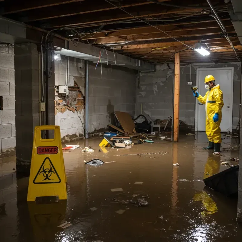 Flooded Basement Electrical Hazard in Kent, OH Property